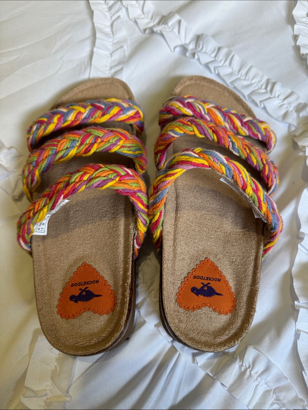 NEW .Rocket Dog  Multicolor Braided Strap Sandals
